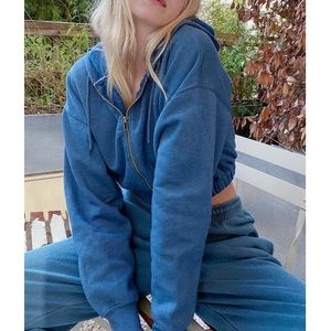 iets frans cropped zip up hoodie sweatshirt